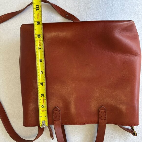 Madewell Leather Transport Tote Crossbody Zip Top Small Cognac English Saddle - Picture 13 of 15